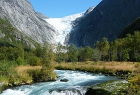 Briksdal valley and glacier